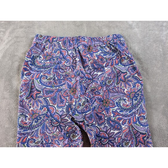 Isaac Mizrahi Live Pants Women’s 8P Purple Paisley Crop Pull On Mid Rise - Picture 4 of 10